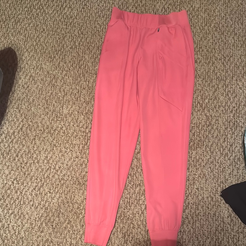 Pink high waisted scrubs